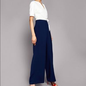 NWOT Ted Baker ALEEIX Zip front wide leg jumpsuit